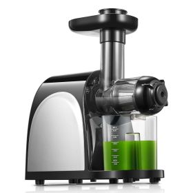 Slow Masticating Juicer Machines Easy to Clean; 95% Juice Yield Cold Press Juicer Extractor with Quiet Motor & Reverse Function; Brush & Recipe for Ve