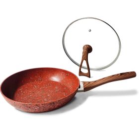(shipped by FBA)10 Inch Frying Pan With Special Lid - Deluxe Copper Granite Stone Coating - PFOA PFOS PTFE Free - Premium Nonstick Scratch Proof Coati