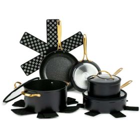 12-piece set non-stick pan; cookware set; three styles are optional - Gold - Stainless Steel