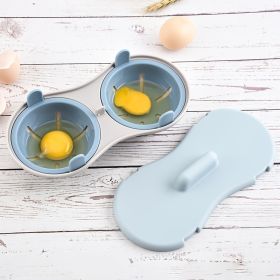 1pc Microwave Egg Poacher; Silicone Double Egg Poaching Cups; Egg Maker Poached; Egg Steamer; Kitchen Gadget - Nordic Orange