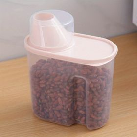 1pc 1.9L Kitchen Cereals Jar; Kitchen Storage Box; Airtight Food Storage Containers; Kitchen Supplies - Pink
