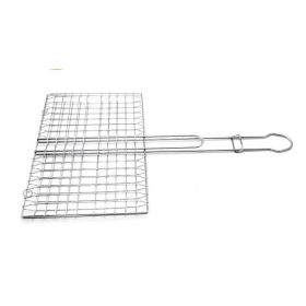 Grilling Basket Stainless Steel Fish Grill Basket Kebab Grilling Basket Grill Accessories for Barbecue Fish Steak Vegetables Meat - stainless steel
