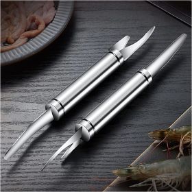 2pcs 5 In 1 Multifunctional Shrimp Line Fish Maw Knife Household Shrimp Line Knife; Fish Scale Planer Seafood Knives Tool For Kitchen - 304 Stainless
