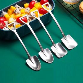 4pcs/10pcs Spoons; Stainless Steel Shovel Spoon; Home Kitchen Supplies - 4pcs