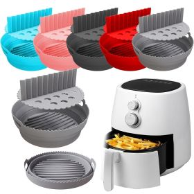 1pc Foldable Air Fryer Silicone Pot With Split Pad Basket Liner Mat Non-Stick For Oven Baking Tray Pizza Plate Grill Pot Tray - Black