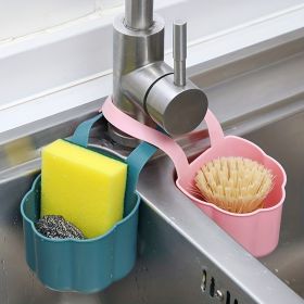 1pc Kitchen Sink Drain Rack; Soap Sponge Rack; Hanging Storage Basket; Bathroom Adjustable Faucet Rack Kitchen Accessories - Gray