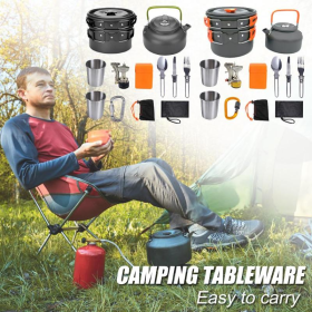 Portable Folding Cookware Set For Outdoor Barbecue Camping Trip Cookware - As pic show - C-G