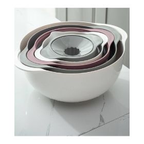 Multi-Purpose Strainer Colander Set Washing Basket Juicer Sifter with Drain Basin - White