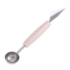Steel Fruit Digger Cutting Watermelon Artifact Fruit Ball Digging Ball Ice Cream Round Spoon Fruit Cutting Carving Knife - pink