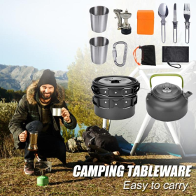 Portable Folding Cookware Set For Outdoor Barbecue Camping Trip Cookware - As pic show - C-B