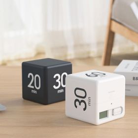 Digital Display Alarm Clock Time Management PP Cube Shape Countdown Homework Study Timer Kitchen Timers for Daily Life - China - White