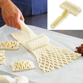 1pc/Pack; Plastic Netting Knife; Roller Knife; Cake Mold; Baking Tools - Beige Color